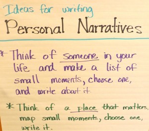Sugesstions for Coming Up with Ideas for Writing Personal Narratives